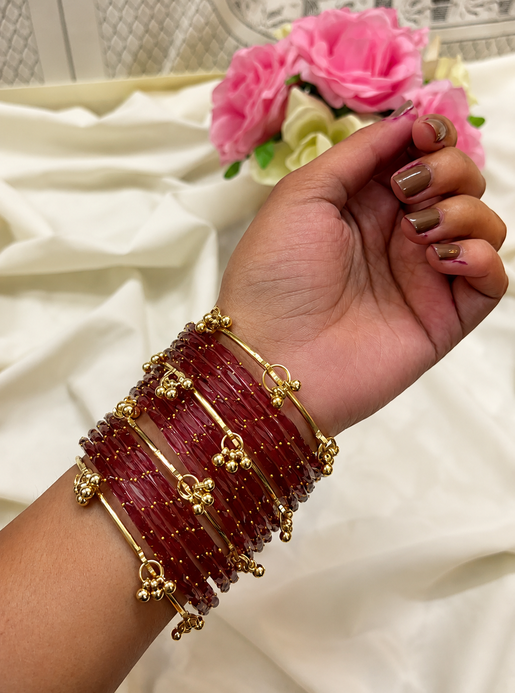 4 Color Bridal Bangle Box with 8 Ghungroo Bangles