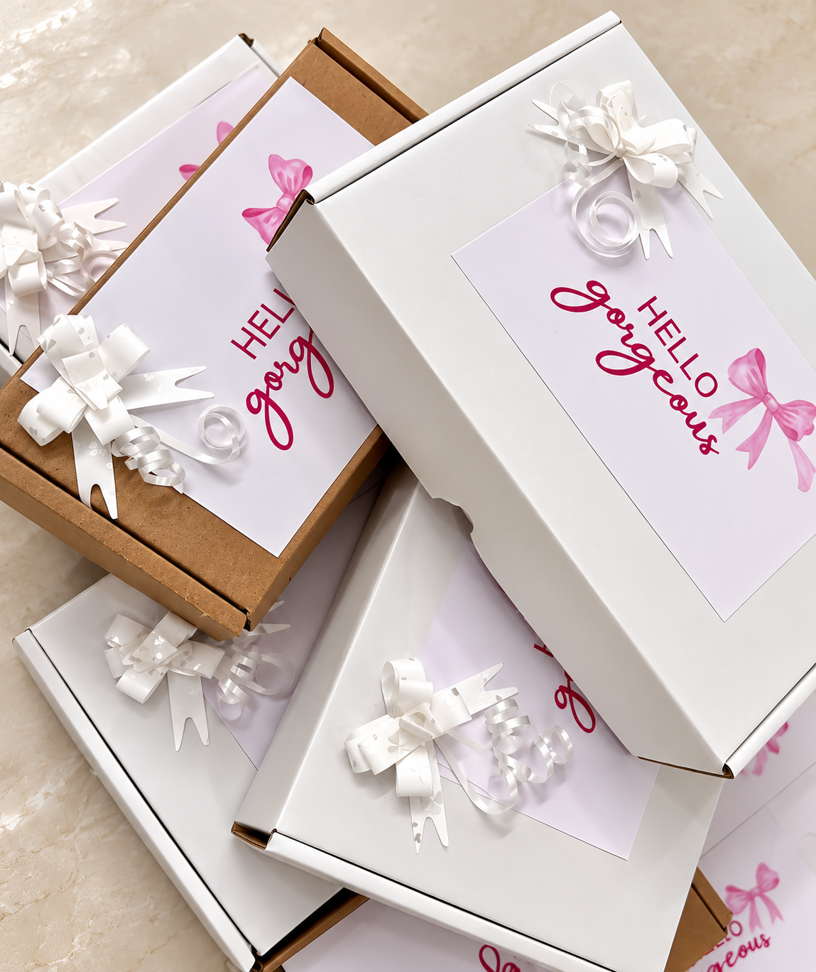 Hello gorgeous with ribbon