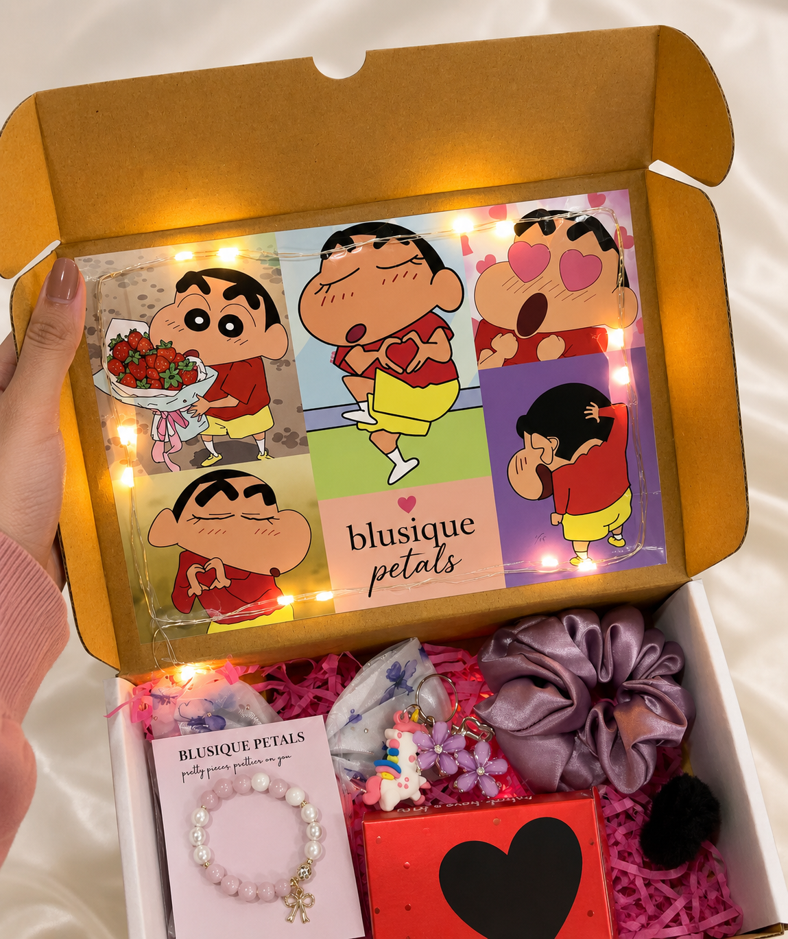 Shinchan sticker with lights in box